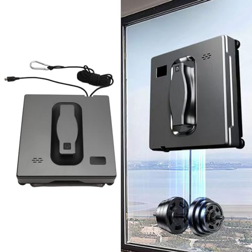 Jiawu Robot Nettoyeur de Vitres avec Pulvérisation d'eau Automatique, Robot de Nettoyage de Vitres Automatique, Puissance D'aspiration de 2500 Pa, Technologie de Détection de Bord
