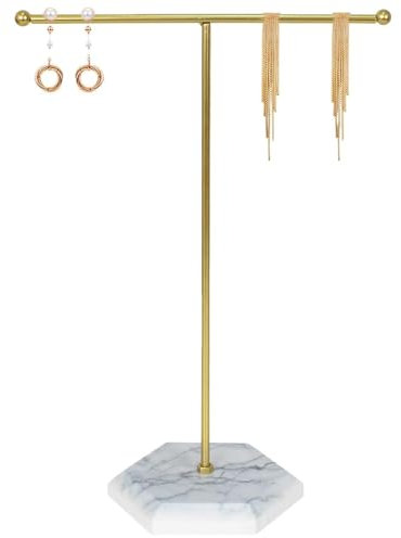 Présentoir à Bijoux en Métal - Porte Collier, Chaîne, Bijoux pour Colliers, Bracelets, Boucles D'oreilles, Bagues, Montres - Or