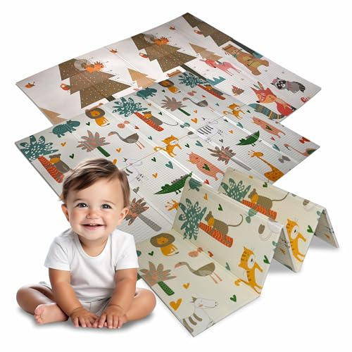 MEDAS PRO - Beidseitig Baby Spielmatte - Matte zum Krabbeln - Krabelmatte ab 1 Jahr - Kindermatte für Laufstall - Dicke Krabbeldecke - Abwaschbar Outdoor/Indoor Fallschutzmatte 180x200