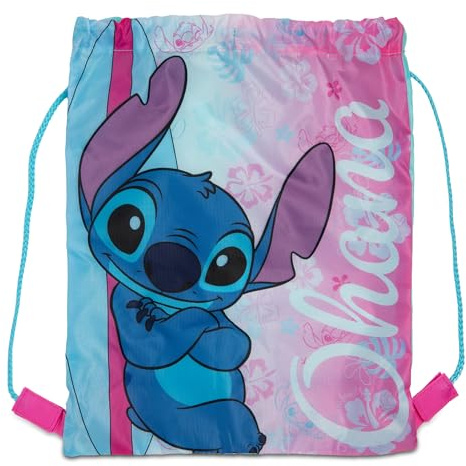 Disney Lilo & Stitch Girls Drawstring Bag Kids PE Kit Gym Swim