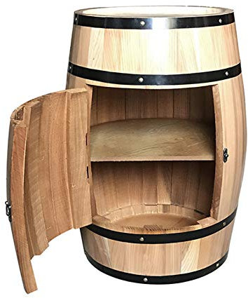 GLDWEY Holzfass Hausbar Weinschrank im Retro Stil Weinfass Bar Weinregal Holz Holzbar Elegante Möbel, Wohnzimmer Deko Fassbar Stehtisch und Flaschenständer