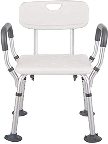 Sedile imbottito con braccioli e schienale per anziani e disabili, sgabello da bagno resistente per vasche da bagno e doccia con grande supporto e stabilità
