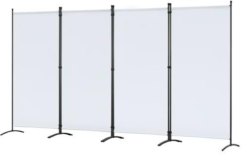 Angel Living Biombo Divisor de ambientes de 4 Paneles, biombo Protector, biombo Plegable, separadores de ambientes para Sala de Estar, jardín, Exterior Natural 324 x 180 cm