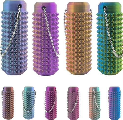 Little Ouchies Pain Fidget (4PCS), Pain Stim Fidget Toy for Adults & Teens, 3D Printed Spiky Grippie Stim Keychain, Sensory Toy for Stress Relief & Focus, Office Workers Novelty Gifts for Men (Laser)