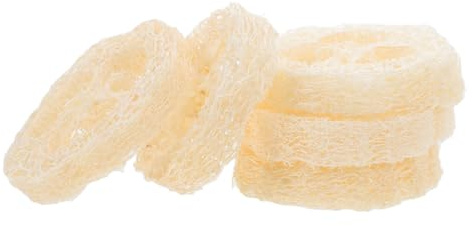 Esponja Vegetal para Baño Beige, 5 Piezas, Forma Natural | Secado Rápido, No Daña la Superficie, Uso en Baño y Decoración Creativa
