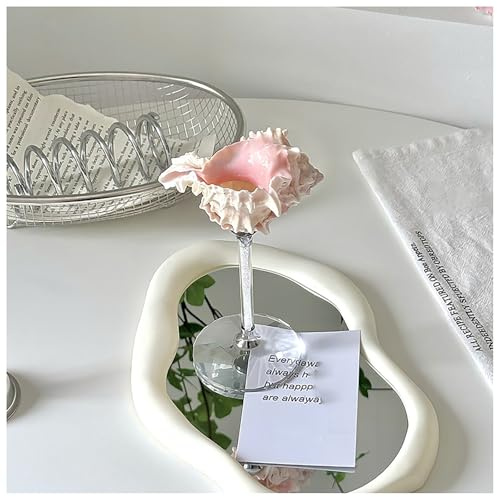 BSKJMMP Shell Conch Wine Glass Natural Seashell Glasses Wedding Goblet Martini Cocktail Cup Romantic Table Centerpiece Beach Party Drinking (Red Murex)