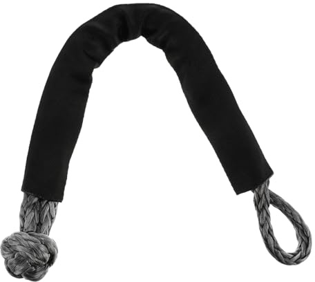 AKOOSY Synthetic Shackle and Rope Recovery Strap 9mm x 55cm Flexible Tow Hook Connector for Off-road Vehicle Towing Outdoor Rescue Random Color