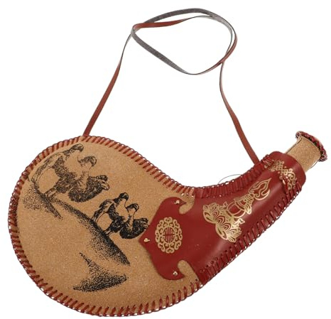 Abaodam Leder Wasserbeutel Bota Bag Vintage Stil Wasserdichter Trinkbeutel Mit Riemen Für Wein Bier Wasser Camping Outdoor Reise