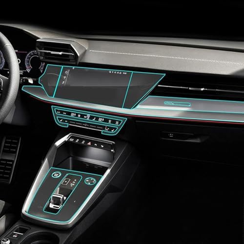 FDHWINGI Pellicola protettiva trasparente in TPU per console di protezione della vernice per interni auto PPF, per Audi A3 8Y S3 2020-2025