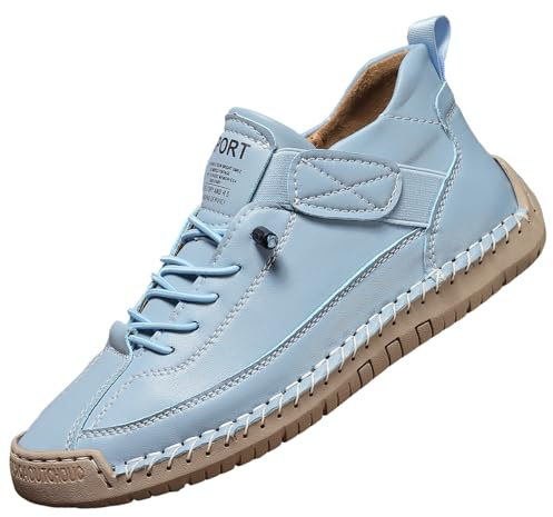 Generiskt bekväma och smärtfria ortopediska sneakers, avslappnade platta skor med fotvalvsstöd, Himmelsblå, 38 EU