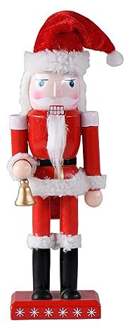 NVOQILIN Figura decorativa de Papá Noel de madera con diseño de marioneta de soldado para interiores, centro de mesa de invierno