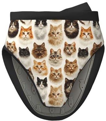 Mini gants de cuisine en silicone résistants à la chaleur - Motif tête de chat mignon - Pour cuisine et pâtisserie