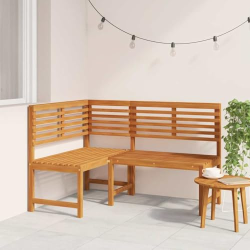 Teenpull Garten-Eckbank 140 cm, Massivholz Akazie, wetterfest, für Balkon, Terrasse und Garten, robuste Sitzbank