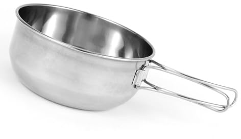 ERYUE Bol de Camping Pliable en Acier Inoxydable, Portable pour les Randonnées en Plein Air, les Pique-niques et Plus Encore, 12 X 5 X 22 Cm (Petit 500ml)