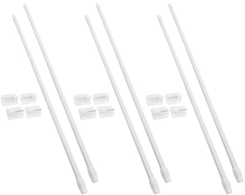 BAZEITFLOW Barra de Tensión Telescópica para Cortinas de Ducha Ajustable y Extensible, de Plástico Blanco, Adecuado para Baño y Dormitorios, sin Necesidad de Taladro