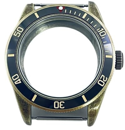 NLNKDTDPAK 39 mm passform for NH34 NH35 NH36 Passar for ETA 2824 PT5000 klockfodral Vattentät retro kupolformad safirkristall(Black Bezel A-4,ETA2824)