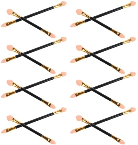 NIYANGLE Pinceles para Sombras de Ojos de Doble Punta, Esponja, Tamaño Mediano y Grande, 24 Piezas para Maquillaje Detallado, Aplicadores Compactos Ideales para Viaje y Uso