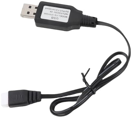 Drfeify RC Car Charger, 7.4V 1000mA Lipo Battery USB Charger Banana Plug Lead Convert Cable for 1/16 Remote Control Car