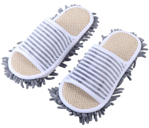 MAGICLULU Zapatillas de Limpieza para Suelos Interiores Mopa Integrada, Lavables y Desmontables, para Hombres y Mujeres Hogar