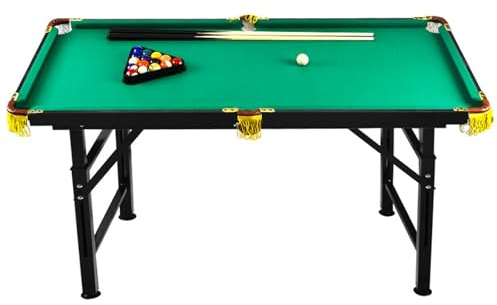 Klappbarer Billardtisch (120/140 cm), Pooltisch mit Ausziehbaren Beinen, Belastbarkeit 60 Kg, Leicht Zu Verstauen, Familientisch für Kinder Und Erwachsene(120cm)