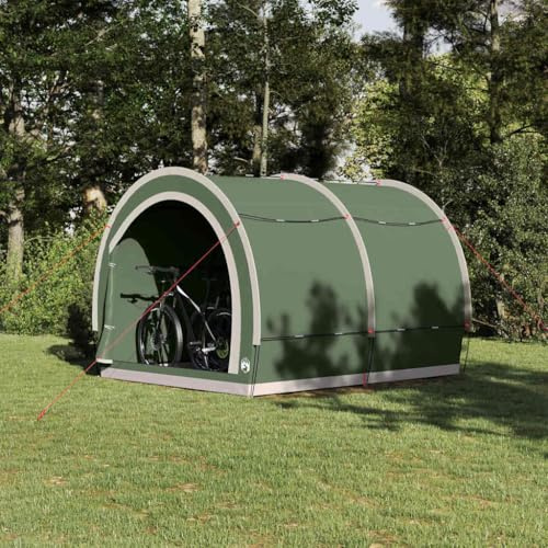 Bicycle Garage with Roof, Green, 256 x 222 x 182 cm, Waterproof Outdoor Tent, Portable for Camping, UV Protection, Spacious Bicycle Shelter