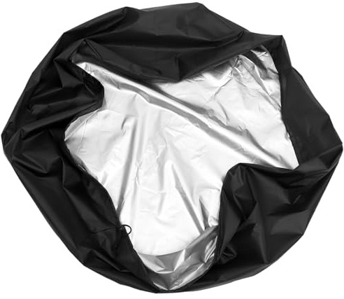 Ciieeo Copertura Antinvecchiamento per Barbecue da Esterno Oxford Nero, Resistente Raggi UV e Facile da Installare, per Griglie da Giardino e Tavoli Rotondi