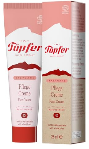 Töpfer Babycare Pflegecreme – Feuchtigkeit & Schutz für empfindliche Babyhaut – mit Bio-Weizenkleie, Bio-Ringelblume & Bio-Sheabutter – 6x25ml