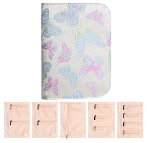 Vibhgtf Libro Organizador De Joyas De Bolsillo - Estuche Para Almacenamiento De Joyas, Bolsas De Exhibición De Terciopelo, Organizador De Carpetas Impermeable | Estuche De Viaje Compacto Para Mujeres