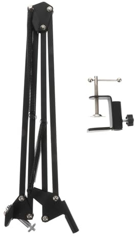 Outanaya Support pour Webcam de Bureau en Métal Bras Réglable et Ressorts Doubles, Pince Pliable pour Stages et Stores, Maintien Stable et Ajustable