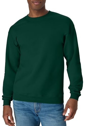 Hanes EcoSmart Fleece, Pullover Crewneck Sweatshirt, 1 Or 2 Pack Maglia di Tuta, Foresta Profonda, XXXXL Uomo