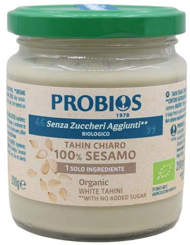 Probios Crema Tahini Light - Crema di Sesamo Tahina Premium - Salsa Tahini Ricca e Cremosa per Hummus e Salse - Confezione da 6 x 200 g
