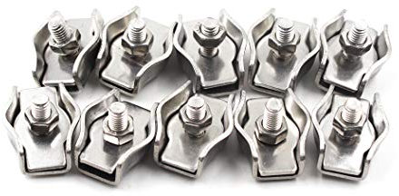 M6 morsetti per fune metallica,304 acciaio inossidabile unico Clip 10PCS