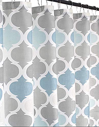 VCNY Home - Cortina de Ducha Universal de Tela para baño para Hombre o Mujer, Tonos apagados de Azul y Gris
