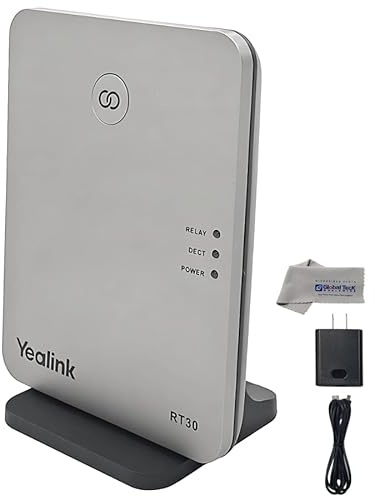 Yealink RT30 Wirlesss DECT Repeater Basestation - per W52P, W56P, W56H, W70B, W70P, DD10K, W60P, W60B, telefoni cordless compatibili: W73H, W78H, W57R, W59R, W53H, W56H, con panno Global Teck