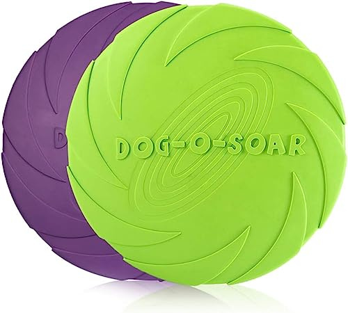 PETCUTE Hund Frisbee hund flygande skiva interaktiv leksak för hundar träning frisbee 2 delar ø 20 cm