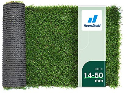 Floordirekt | Gazon Synthétique Artificiel - Rouleau Gazon Qualité Supérieure - Idéal pour Balcon, terrasse et Jardin | Différentes Tailles et épaisseurs | 40mm de Hauteur, Nantes, 100x200 cm