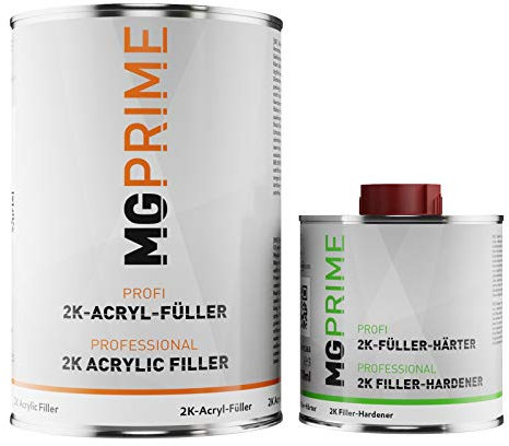 MG PRIME 2K High Solid Füller Set/Grundierung für Autolack schwarz - 1,3 kg Epoxyfüller & Härter