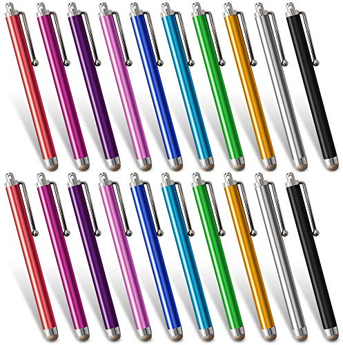 XMONKEY Eingabestift mit Mesh-Spitze und Aluminium-Körper für Touchscreen, kompatibel mit iPad, iPhone, Smartphone und Tablet mit kapazitivem Touchscreen, 20 Stück