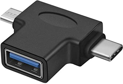 PremiumCord Adattatore USB 3.0 a USB-C + Micro USB B, Femmina a Maschio, USB 3.0 Tipo A Femmina, USB 3.1 Tipo C Maschio, Nero