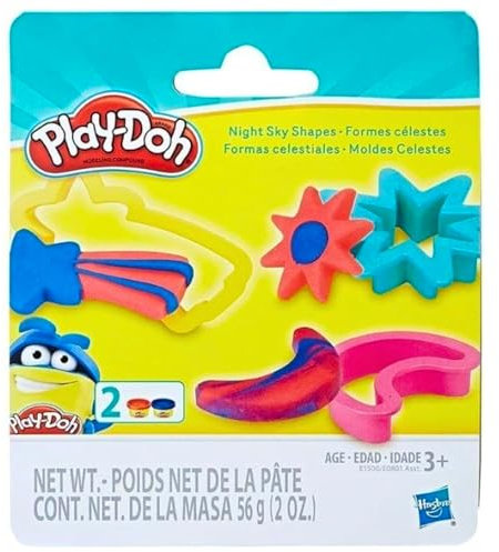 Play-Doh Night Sky Shapes - Shape Cutter Set Including 2 Pots of Play-Doh