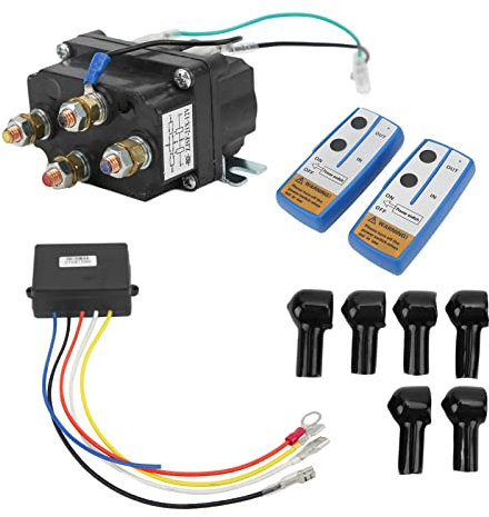 Longzhuo Relais de treuil électrique professionnel enduit de poudre de surface noire DC 12V 250A pour 2000lb-5000lb ATV UTV