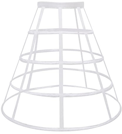 MYAYD Enagua de aro multicapa para mujer, diseño de jaula de pájaros, espina de pez, ajustable, falda tipo A, alforja (blanco, 4 capas)