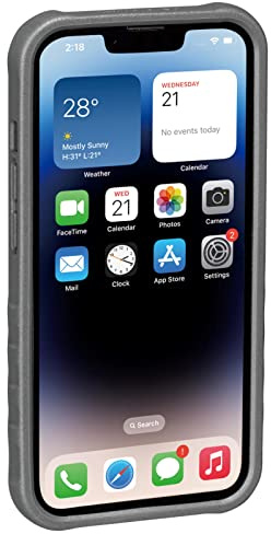 Topeak RideCase Smartphone-Schutzhülle aus Aluminium/Fiberglas-Composite/Gummi in der Farbe Schwarz Kompatibel mit Apple iPhone 14 Größe: 15,4x7,9x15 cm, 15800640