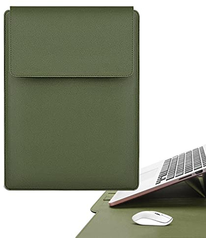 WOTEG Custodia protettiva per computer portatile, impermeabile, in pelle PU, con supporto, per computer portatile, per viaggi in casa, per computer portatile, tappetino per