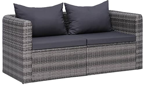 Yolola gartensofa 2 sitzer Outdoor Sofa Balkon Sofa Rattan Sofa Balkon Couch Balkon Lounge klein Lounge Sofa,-Poly Rattan