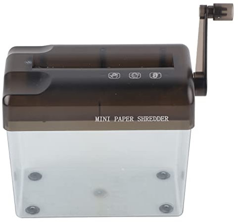 Distruggidocumenti a Mano Per Formato A6, 1L Taglio Dritto Mini Tagliacarte Manuale Portatile Cancelleria da Ufficio Documenti Macchina da Taglio per Fatture Cartacee Ricevute(Grigio)