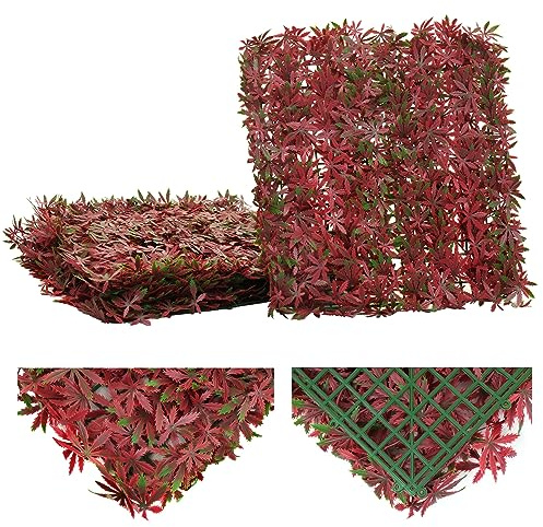 Mendler HWC-L78 - Baldosa de pared para terraza/balcón, 4 unidades de 50 x 50 cm = 1 m², color rojo