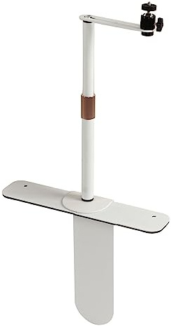 Projector Stand Bedside Sofa Stand, 360 Degree Freely Rotating Bedside Sofa Desk Wall Projector Stand, Metal Structure, Pluggable Stable Base for Home Office (White)