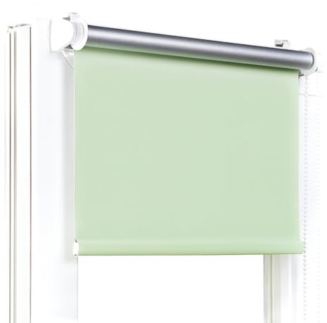 Fenster DEKOR - Rollos Für Fenster Ohne Bohren Pistazie - Verdunkelungsrollo B80 x H120 cm - Klemmrollo Verdunkelung - Fensterrollo Für Balkontüren - Verdunklungsrollo Leicht Zu Installieren