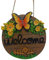 This Welcome to the listing Sign Hanging for Garden Gate Outdoor Use Welcome sign for front door Round Wood Sign Hanging Welcome Sign for Farmhouse porch Spring Welcome Sign Front Door Decoratio Sign